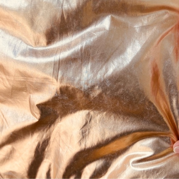 FREE PEOPLE Reversible Puffer Olive Green Metallic Rose Gold OVERSIZED - Picture 5 of 15